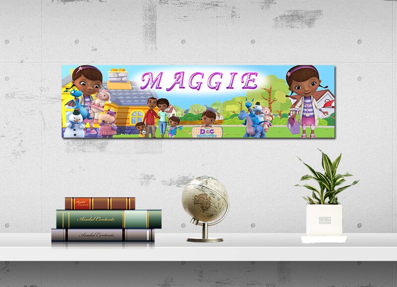 Doc McStuffins - Personalized Poster with Your Name, Birthday Banner, Custom Wall Décor, Wall Art